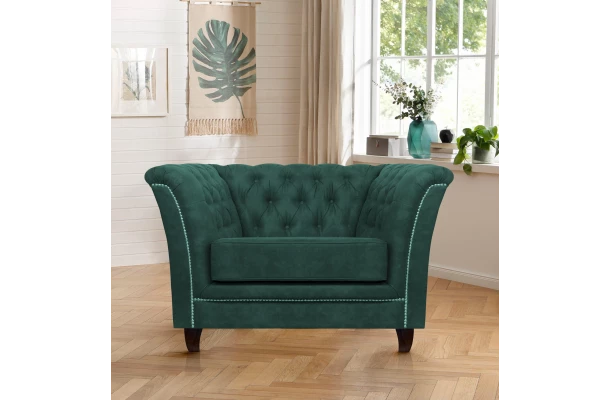 Fotel pikowany chesterfield HASSO - nowoczesne
