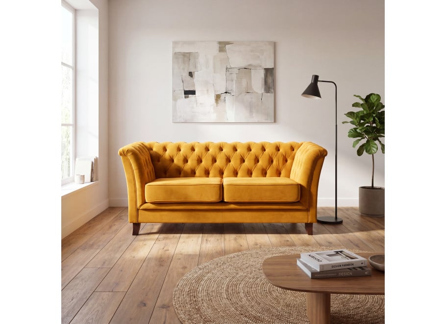 Sofa dwuosobowa z funkcją spania pikowana Chesterfield HASSO - Riviera 41