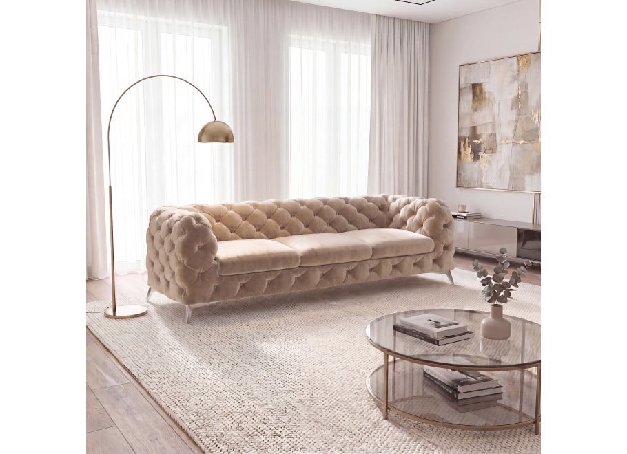 Sofa trzyosobowa pikowana glamour Chesterfield TEO 3 - Riviera 24