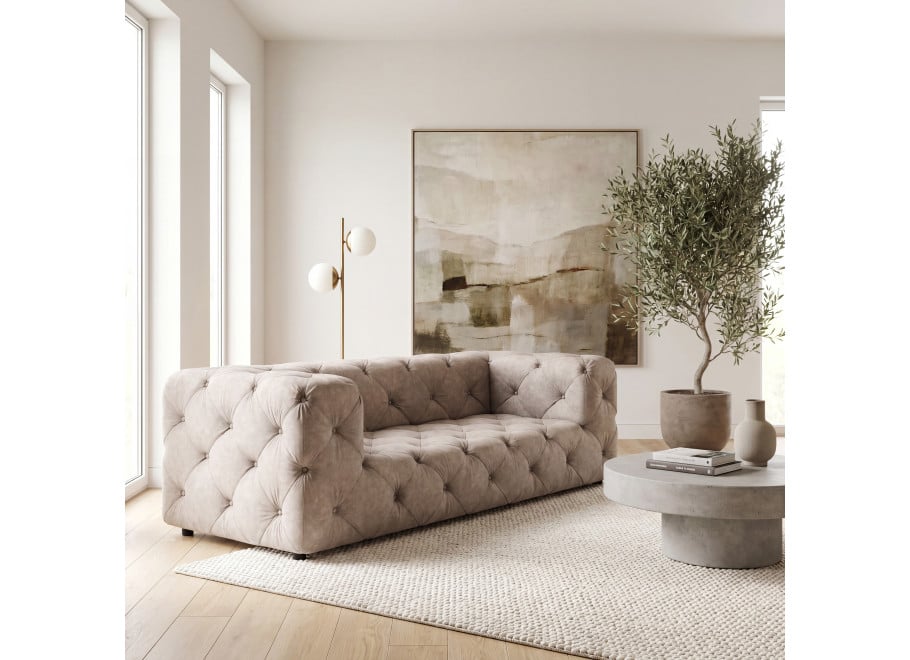 Sofa trzyosobowa pikowana premium Chesterfield BENTLEY - Enjoy New 1