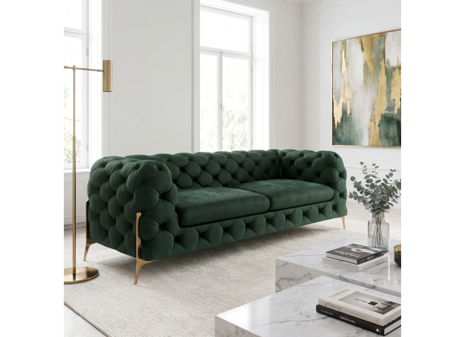 Sofa trzyosobowa pikowana glamour Chesterfield TEO HIGH 2,5 - Riviera 38