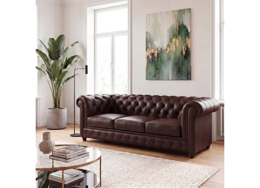 Sofa trzyosobowa pikowana Chesterfield SOLARIS 3 - MG 10