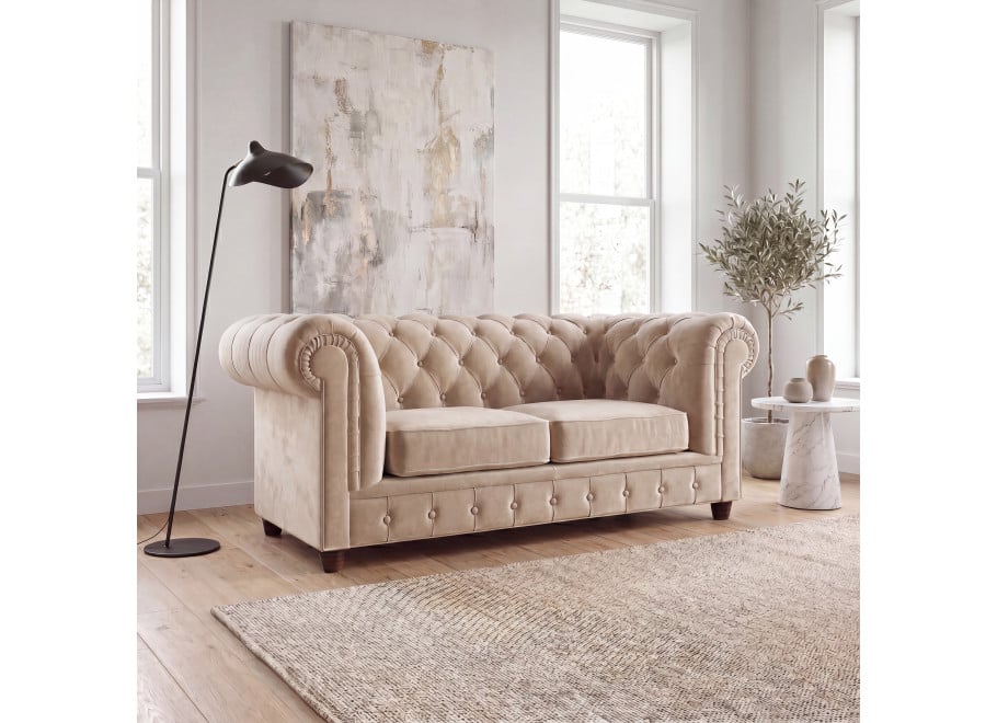 Sofa dwuosobowa z funkcją spania pikowana Chesterfield SOLARIS 2 - Riviera 21