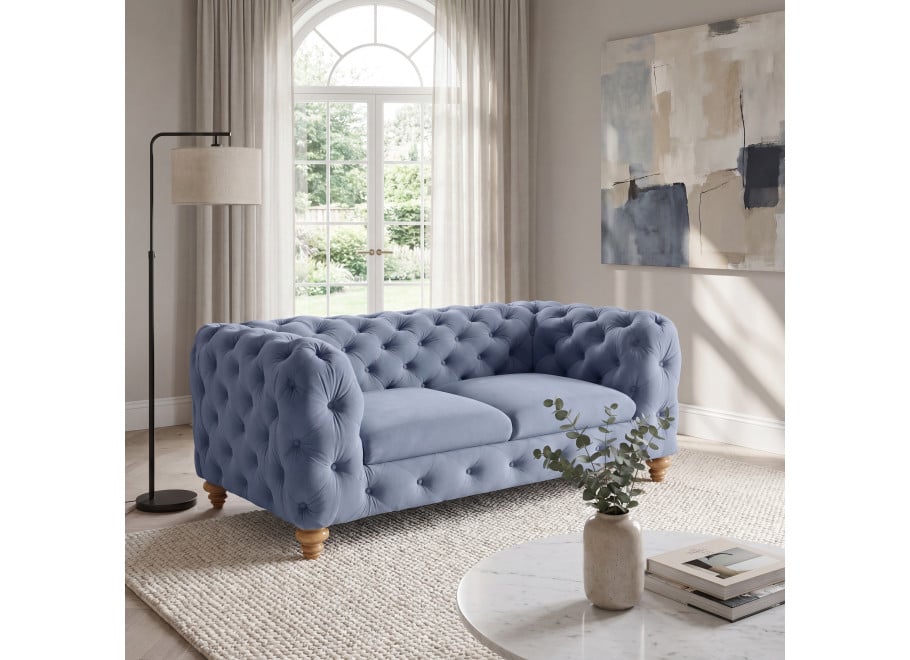 Sofa dwuosobowa pikowana TEO WOOD Chesterfield - Riviera 74