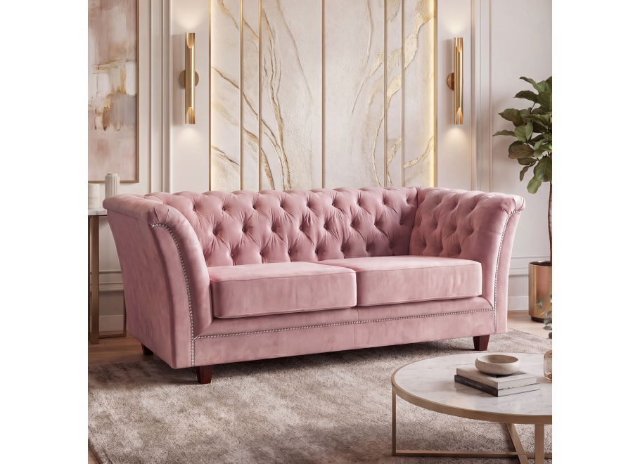 Sofa dwuosobowa pikowana Chesterfield HASSO - Magic Velvet 2269