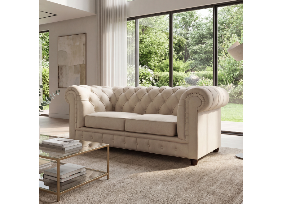 Sofa dwuosobowa z funkcją spania pikowana Chesterfield SOLARIS 2 - Riviera 21