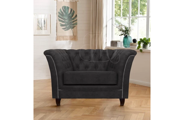 Fotel pikowany chesterfield HASSO - ergonomiczne