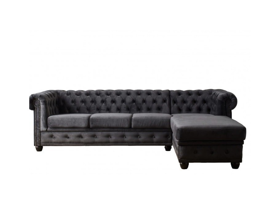Narożnik pięcioosobowy pikowany Chesterfield FELIX 3+OT 4