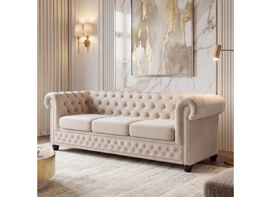 Sofa trzyosobowa pikowana Chesterfield FELIX 3 - Riviera 21