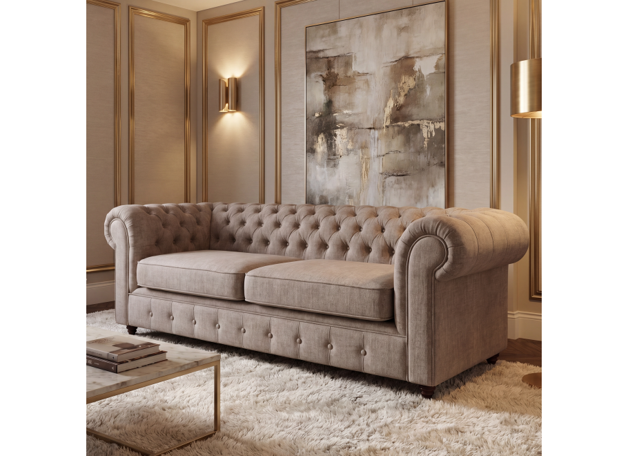 Sofa trzyosobowa pikowana Chesterfield VALENCIA - Vogue 3