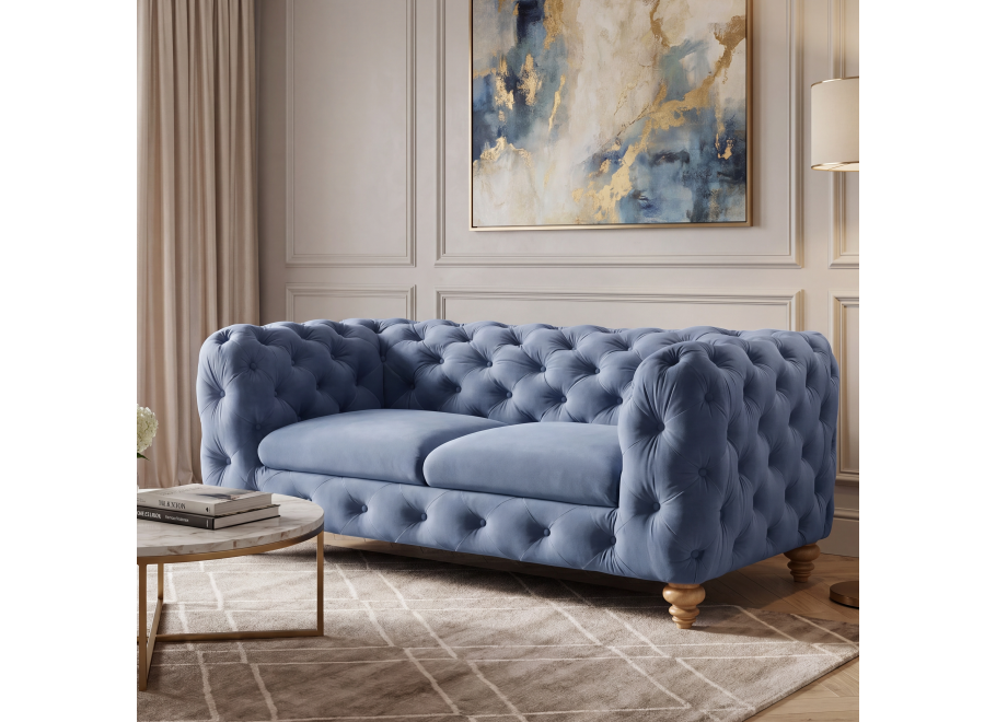 Sofa dwuosobowa pikowana TEO WOOD Chesterfield - Riviera 74