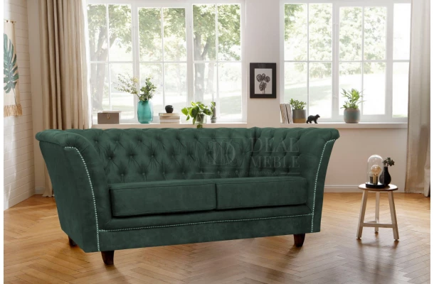 Sofa dwuosobowa pikowana Chesterfield HASSO - wypoczynkowe