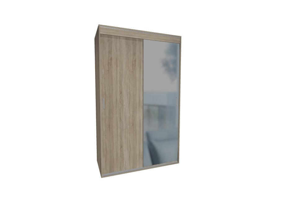 Szafa przesuwna dwudrzwiowa lustrem HAMAL - 135x220x54 2