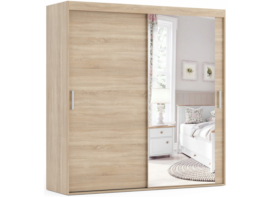 Szafa przesuwna dwudrzwiowa lustrem HAMAL - 135x220x54