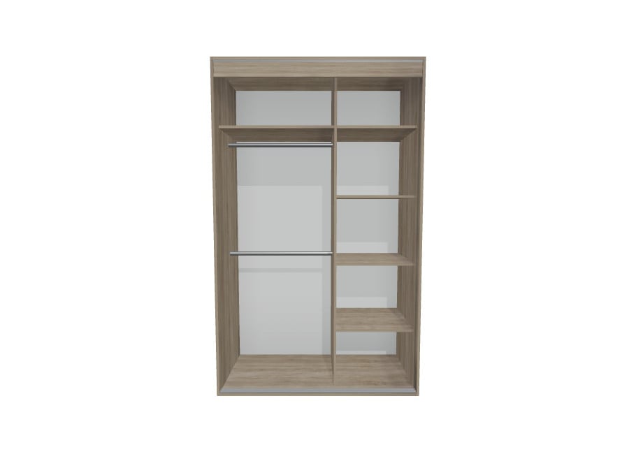 Szafa przesuwna dwudrzwiowa lustrem HAMAL - 135x220x54 3