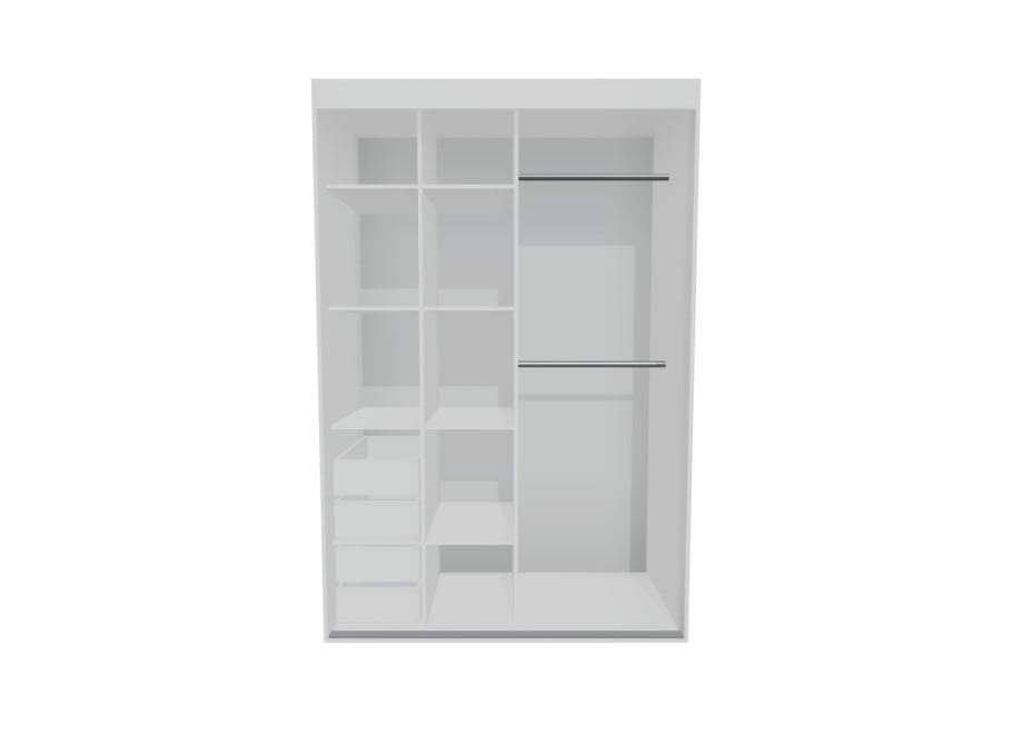 Szafa przesuwna dwudrzwiowa biała z lustrem HAMAL - 160x240x60 3
