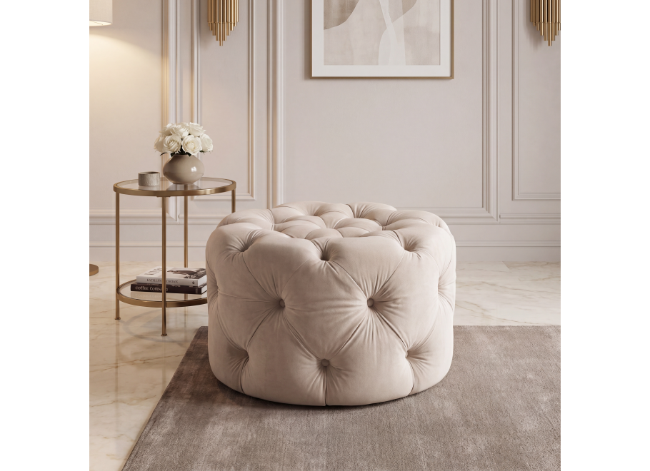 Puf pikowany Chesterfield BENTLEY 60x60 - French Velvet 672