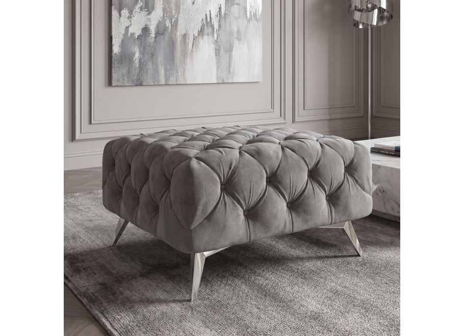 Puf pikowany Chesterfield 80x80 TEO - Riviera 91