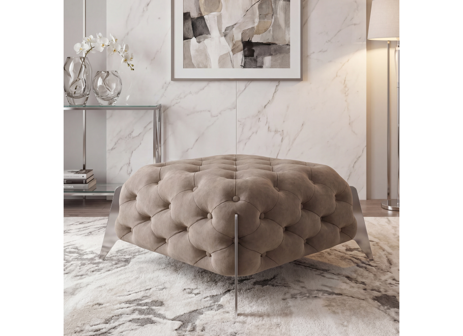 Puf pikowany Chesterfield 80x80 KALIFORNIA - Riviera 21