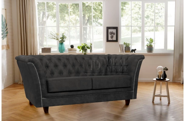 Sofa dwuosobowa pikowana Chesterfield HASSO - nowoczesne