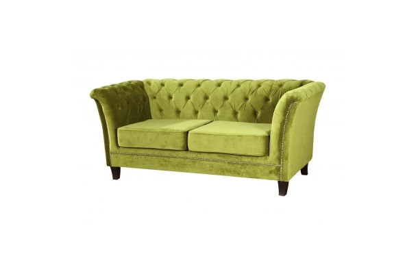 Sofa dwuosobowa z funkcją spania pikowana Chesterfield HASSO - sofy