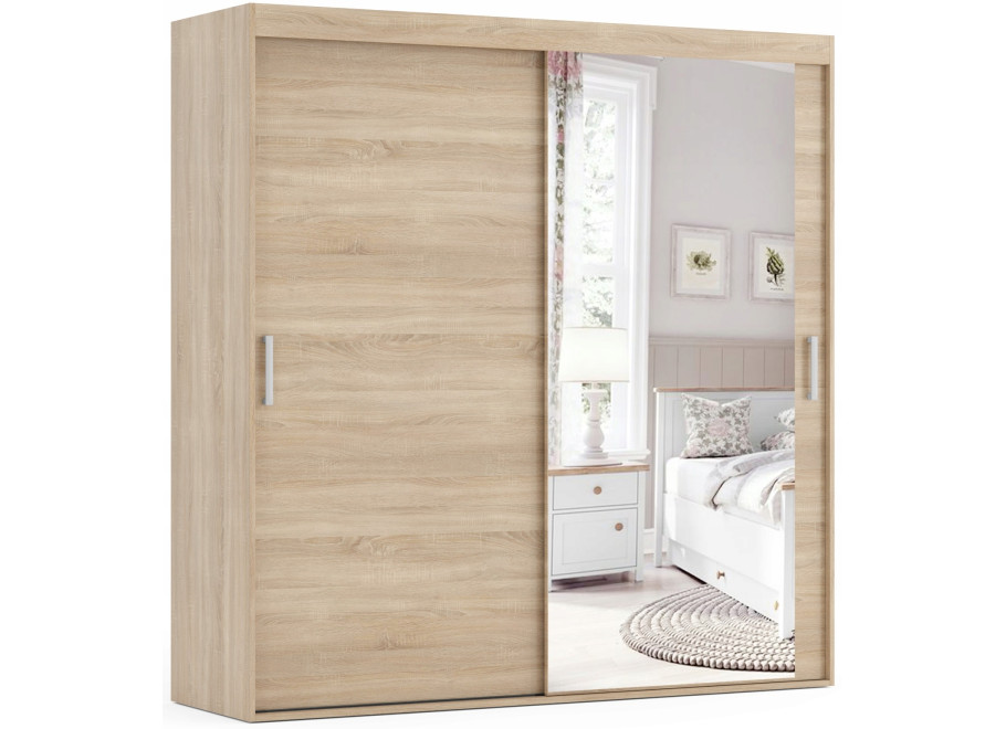 Szafa przesuwna dwudrzwiowa lustrem HAMAL - 135x220x54 4