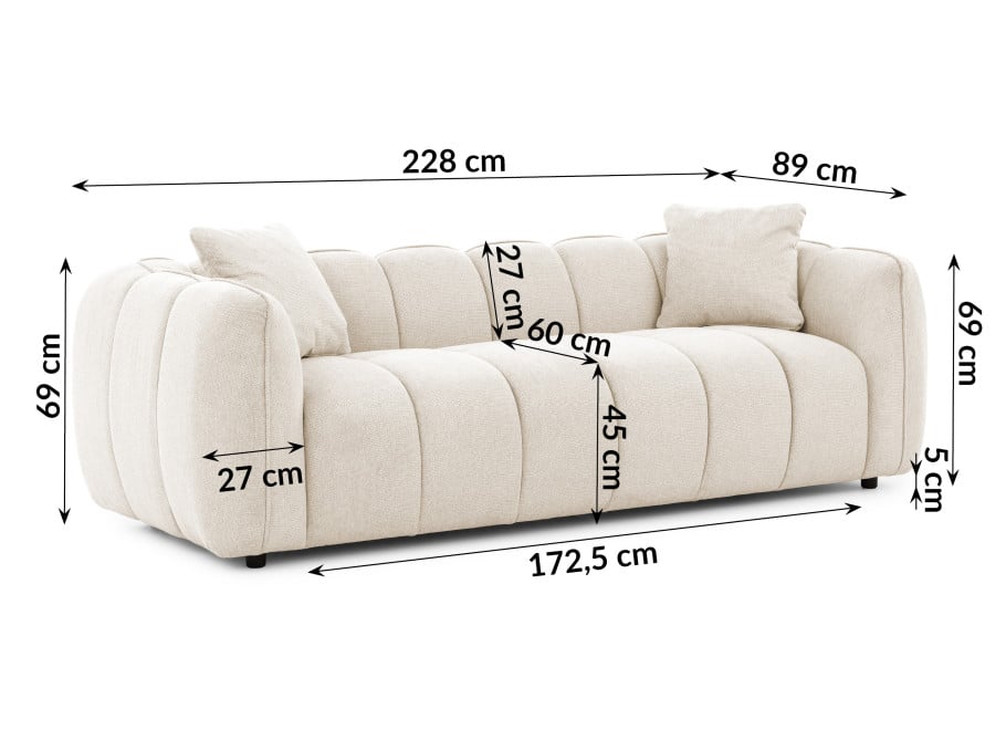 Sofa trzyosobowa nowoczesna Prestige 4