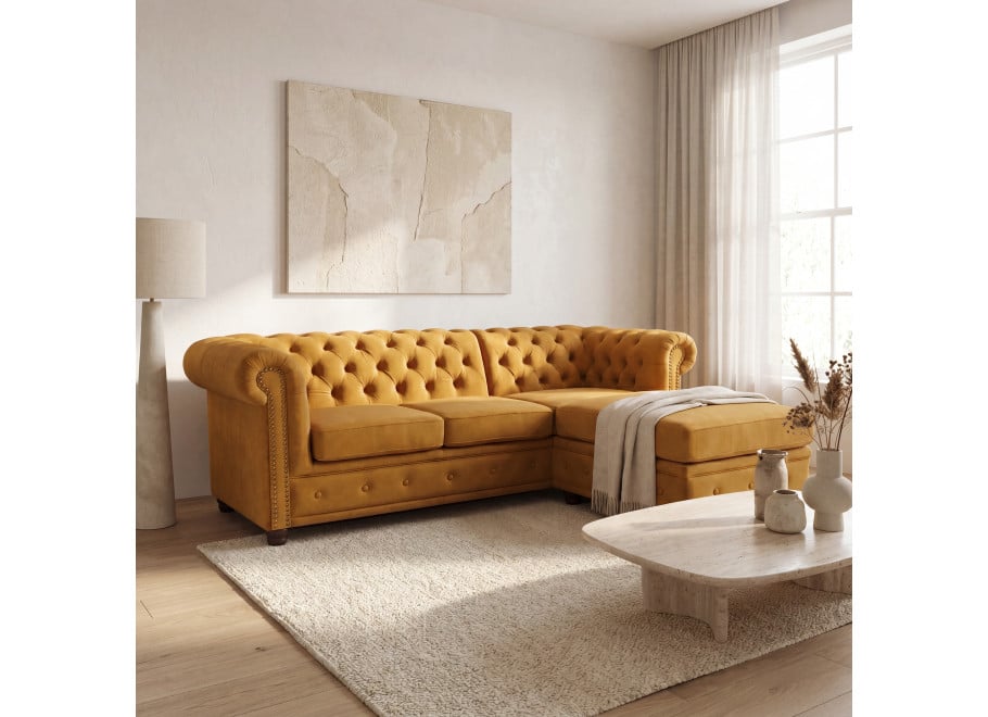Narożnik czteroosobowy pikowany Chesterfield FELIX 2+OT - Riviera 41