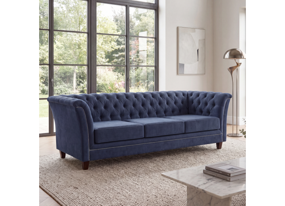 Sofa trzyosobowa pikowana Chesterfield HASSO - Riviera 81
