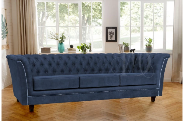 Sofa trzyosobowa pikowana Chesterfield HASSO - sofy