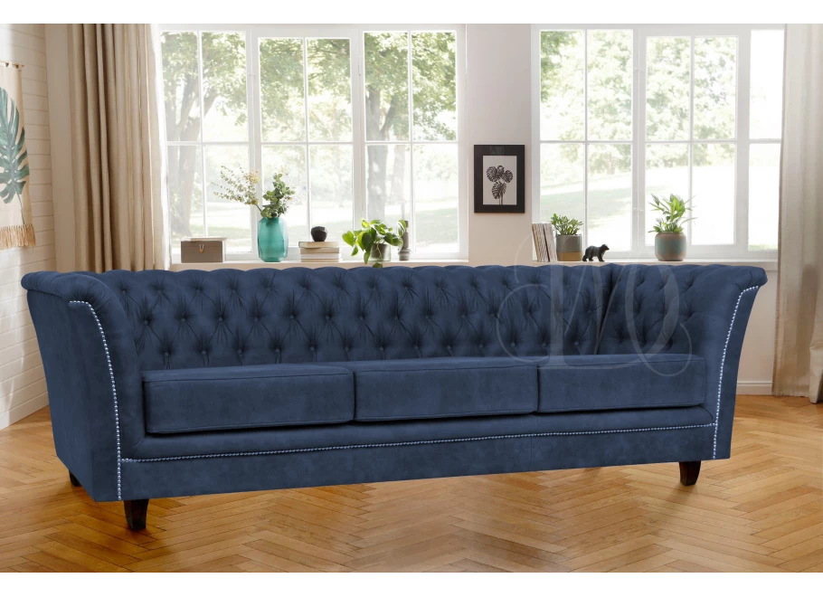 Sofa trzyosobowa pikowana Chesterfield HASSO