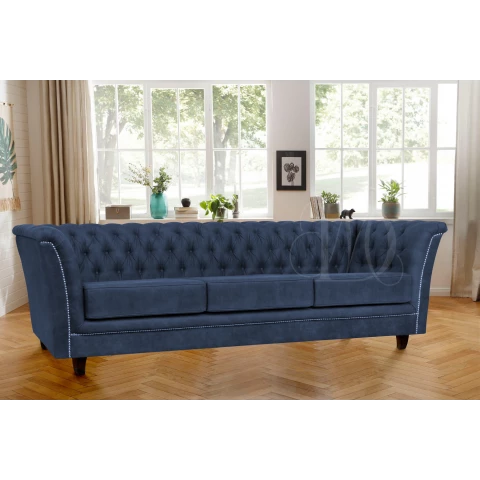 Sofa trzyosobowa pikowana Chesterfield HASSO