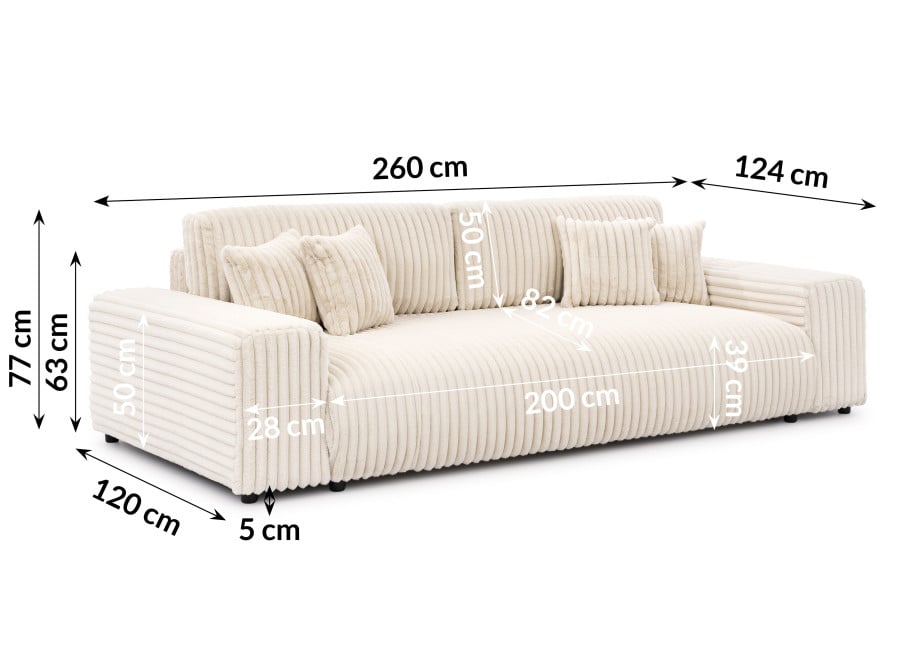 Sofa czteroosobowa z funkcją spania nowoczesna Candi 9