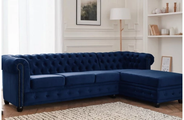Narożnik pięcioosobowy pikowany Chesterfield FELIX 3+OT - meble