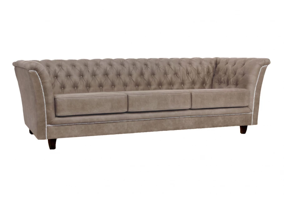Sofa trzyosobowa z funkcją spania pikowana Chesterfield HASSO