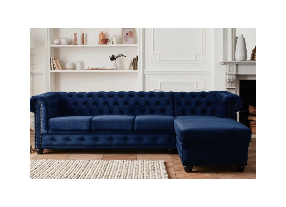 Narożnik pięcioosobowy pikowany Chesterfield FELIX 3+OT