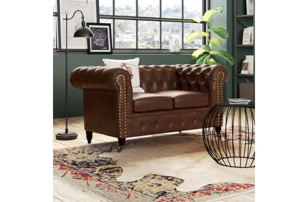 Sofa dwuosobowa pikowana Chesterfield VINCENT - sofy