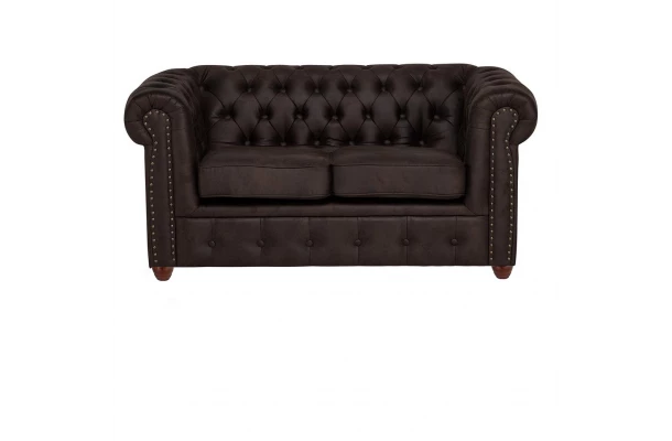 Sofa dwuosobowa pikowana Chesterfield VINCENT - wygodne