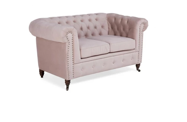 Sofa dwuosobowa pikowana Chesterfield VINCENT - eleganckie
