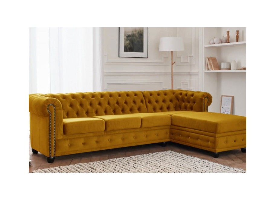 Narożnik pięcioosobowy pikowany Chesterfield FELIX 3+OT 10
