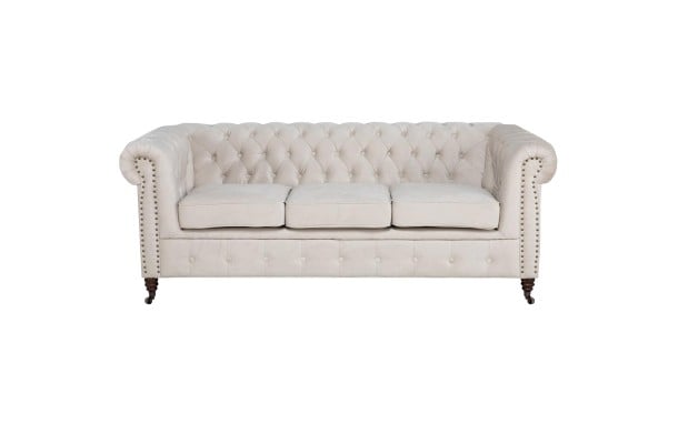Sofa trzyosobowa pikowana Chesterfield VINCENT