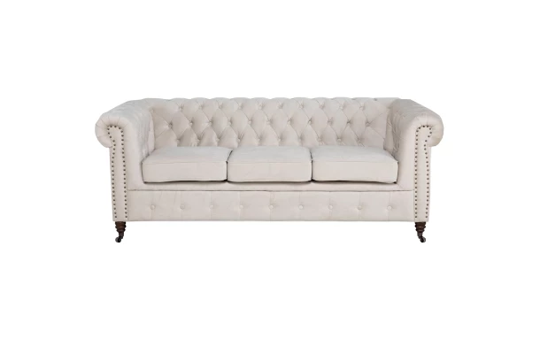 Sofa trzyosobowa pikowana Chesterfield VINCENT - trzyosobowe