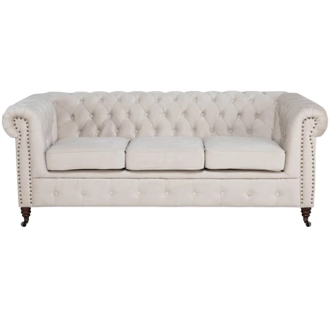 Sofa trzyosobowa pikowana Chesterfield VINCENT
