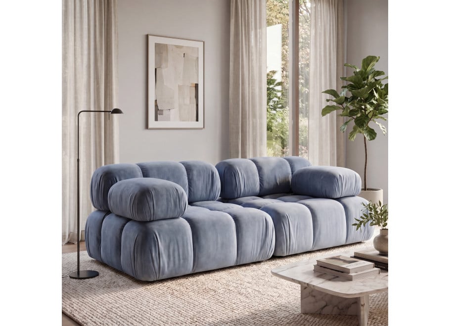 Sofa modułowa Manzoni 1 w błękitno niebieskiej tk. Magic Velvet 2224 - Magic Velvet 2224