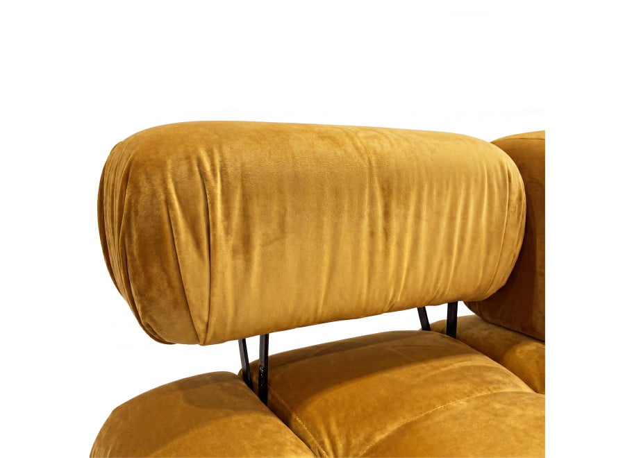 Sofa modułowa Manzoni 1 w żółtej tk. welurowej Magic Velvet 2290 - Magic Velvet 2290