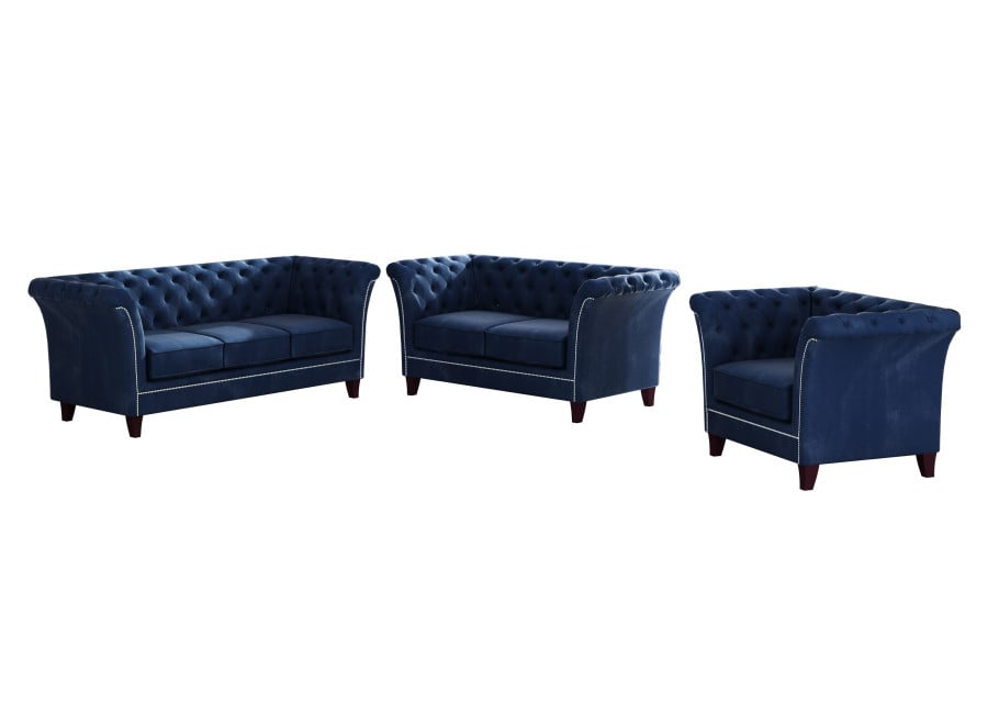 Zestaw mebli pikowanych glamour 3+2+1 HASSO - Riviera 81