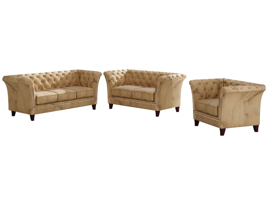 Zestaw mebli pikowanych glamour 3+2+1 HASSO - Riviera 24
