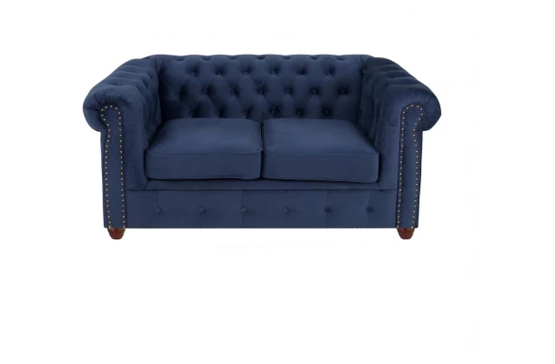 Sofa dwuosobowa z funkcją spania pikowana glamour Chesterfield VINCENT - wypoczynkowe