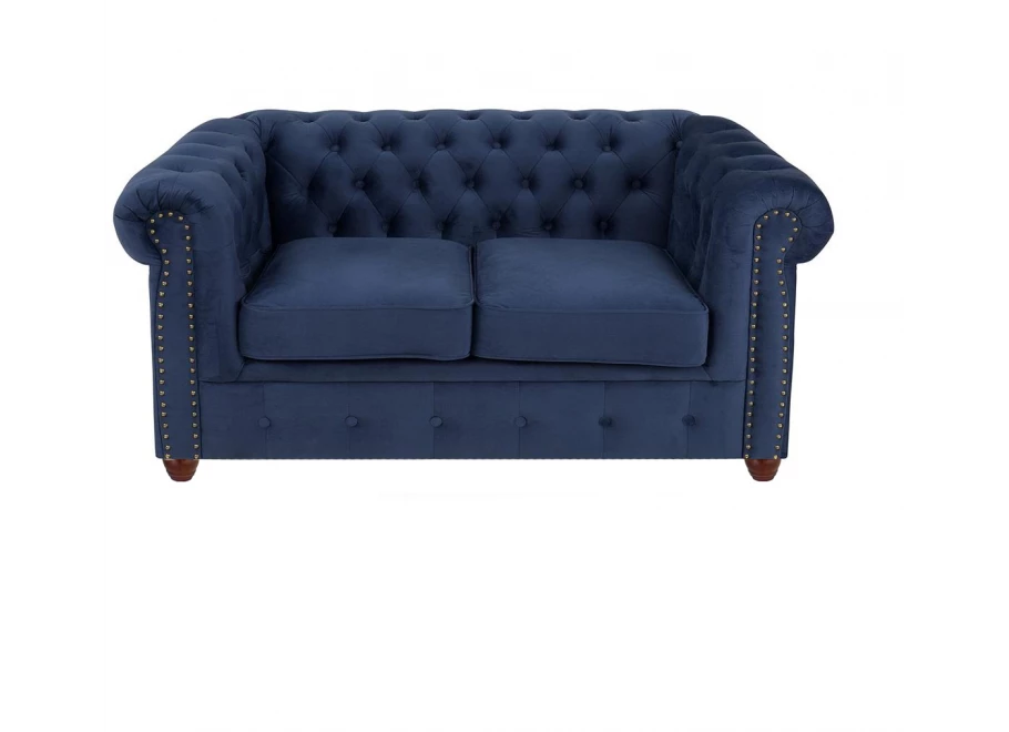 Sofa dwuosobowa z funkcją spania pikowana glamour Chesterfield VINCENT