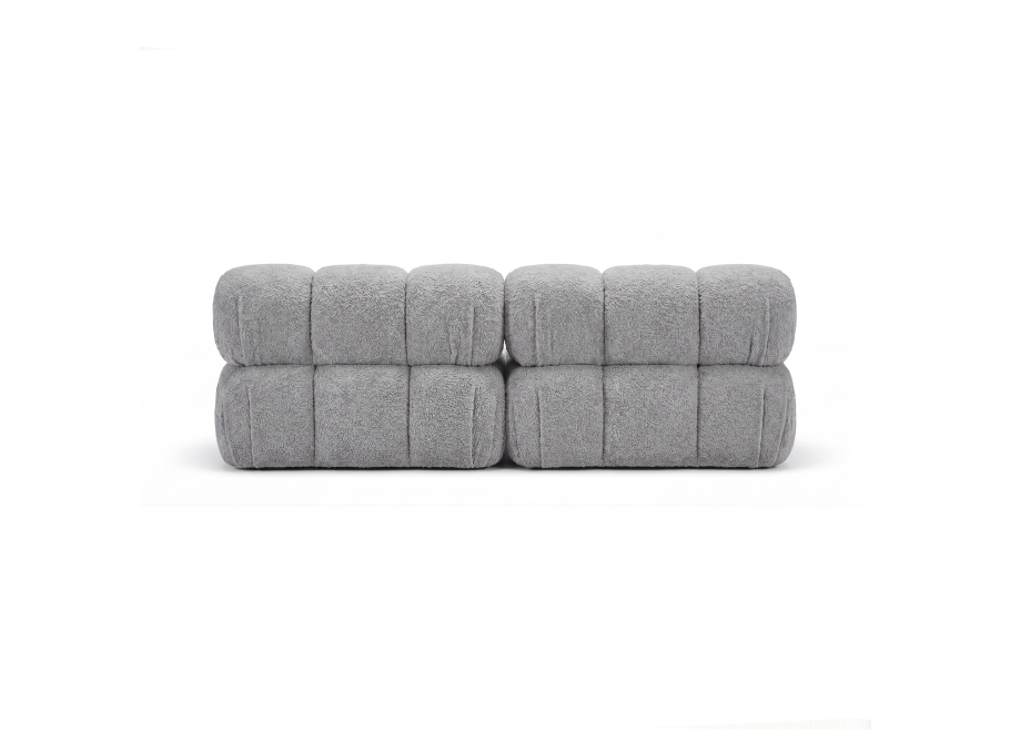 Sofa modułowa Novanti 1 w pluszowej, jasnoszarej tk. Abriamo 6 - Abriamo 6